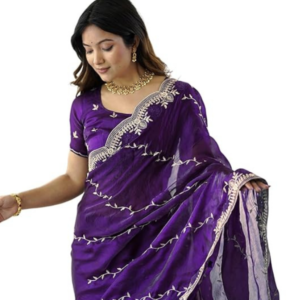 Embroidery Cotton Silk Saree